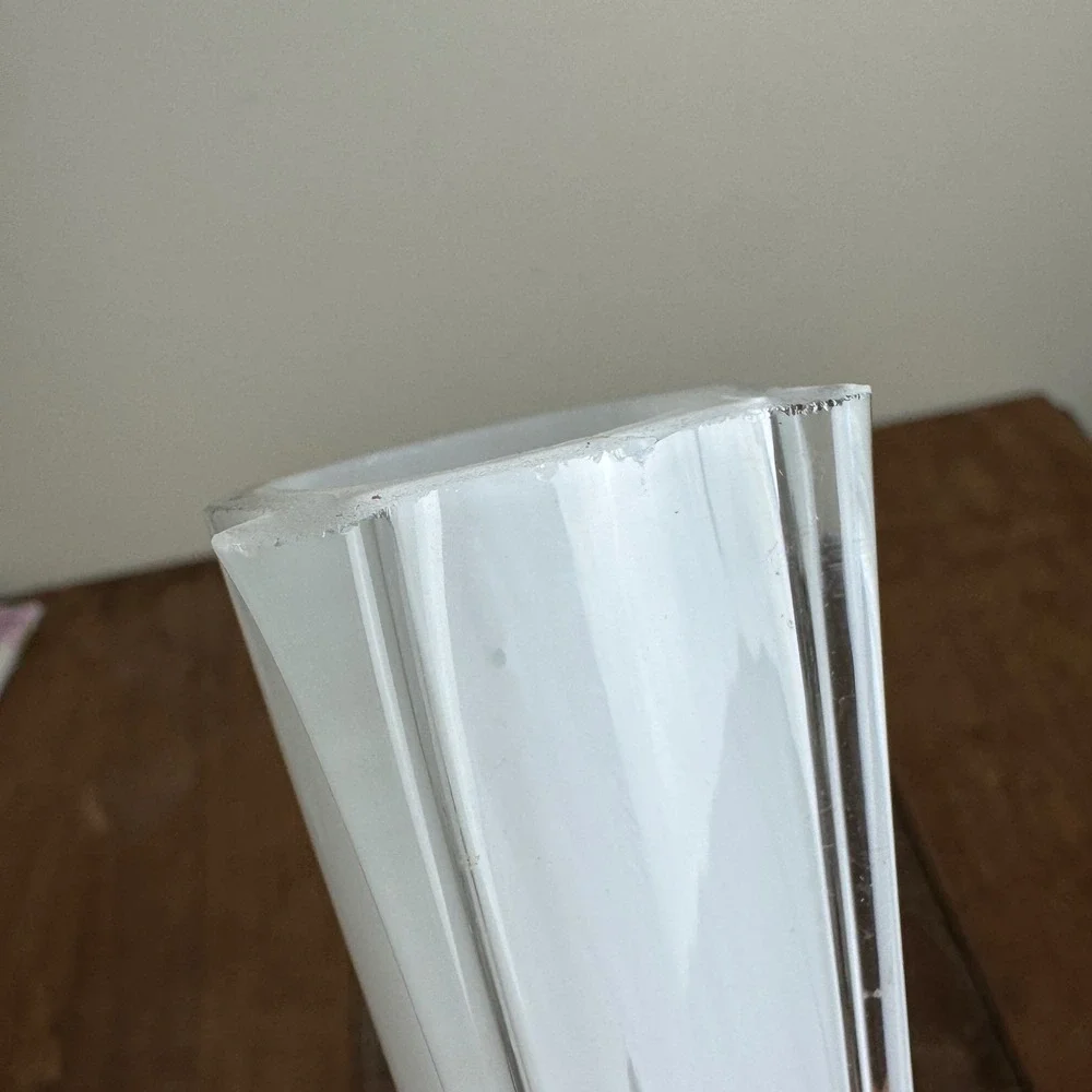 Vintage MCM Retro Tall White Cased Glass Bud Flower Vase‎ 16 inch Home Decor